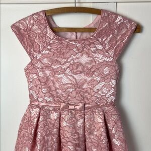 Kids Vintage Party Dress Dusty Pink Lace